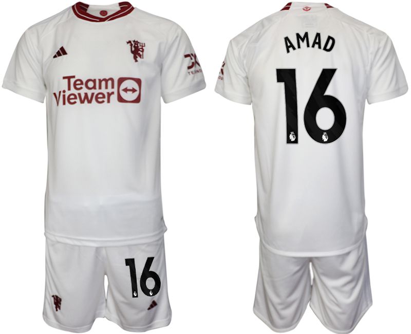 Men 2023-2024 Club Manchester United away white 16 Soccer Jersey